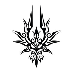 Floral Design A classic black and white floral design element featuring elegant, curved leaves and intricate detailing. Ornamental Perfect for use in decorative borders, logos