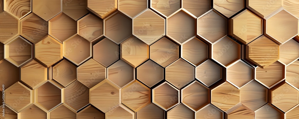 Poster wooden hexagon pattern background texture design