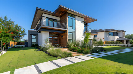 Luxurious Modern Texas Home under the Clear Blue Skies of an Ideal Suburban Paradise