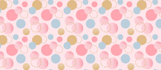watercolour circle seamless pattern, isolated, cute ornament foe decoration, clothing, textile, fabric, cover, packaging, wallpaper, backgrounds, vector