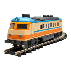 Obraz premium Classic Toy Steam Engine isolated on transparent background.