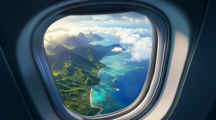 Naklejka premium exterior view from inside the plane