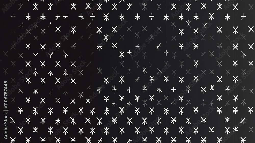 Poster abstract background with a pattern of various mathematical symbols, in varying shades of gray, creat
