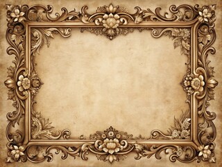 Vintage Frame with Ornate Design Vector Illustration for Elegant Decor, Invitations, and Art Prints - Classic Style, Decorative Borders, Retro Aesthetic, High-Quality Graphic Elements