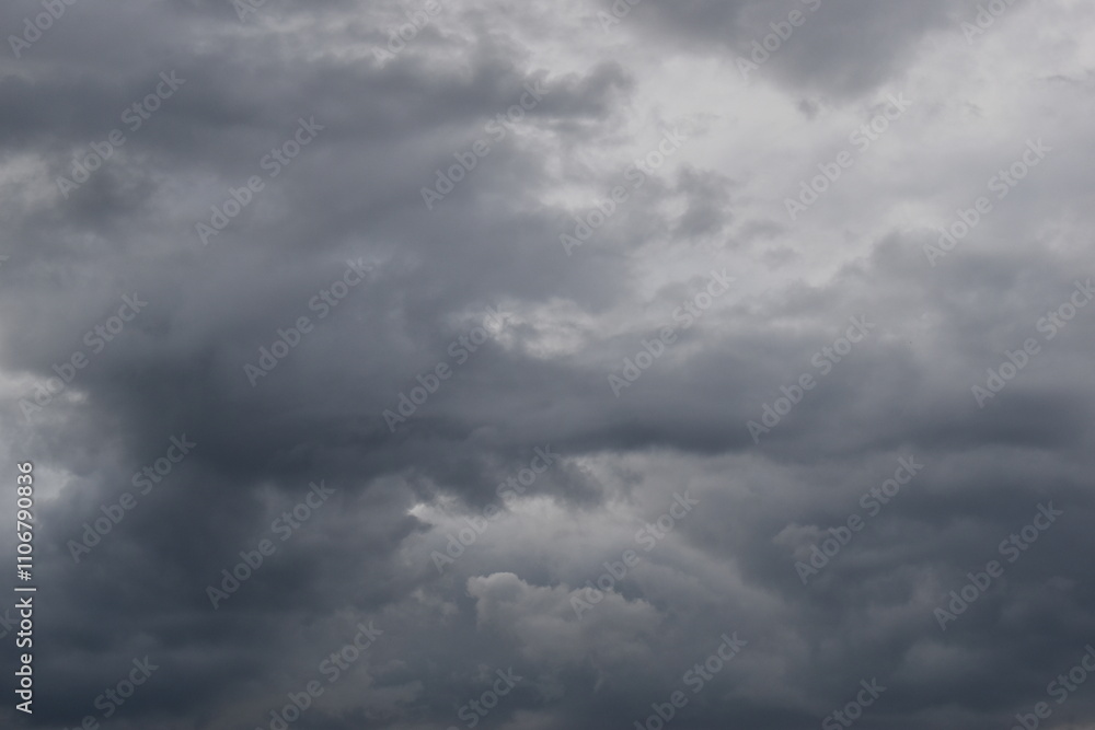 Wall mural blue sky and white cloud background, cloudy in rainny season