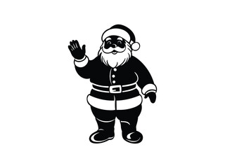 Obraz premium Standing Santa Silhouettes Waving Hello