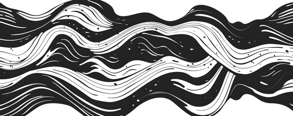 Fototapeta premium Abstract Black And White Wave Pattern Design