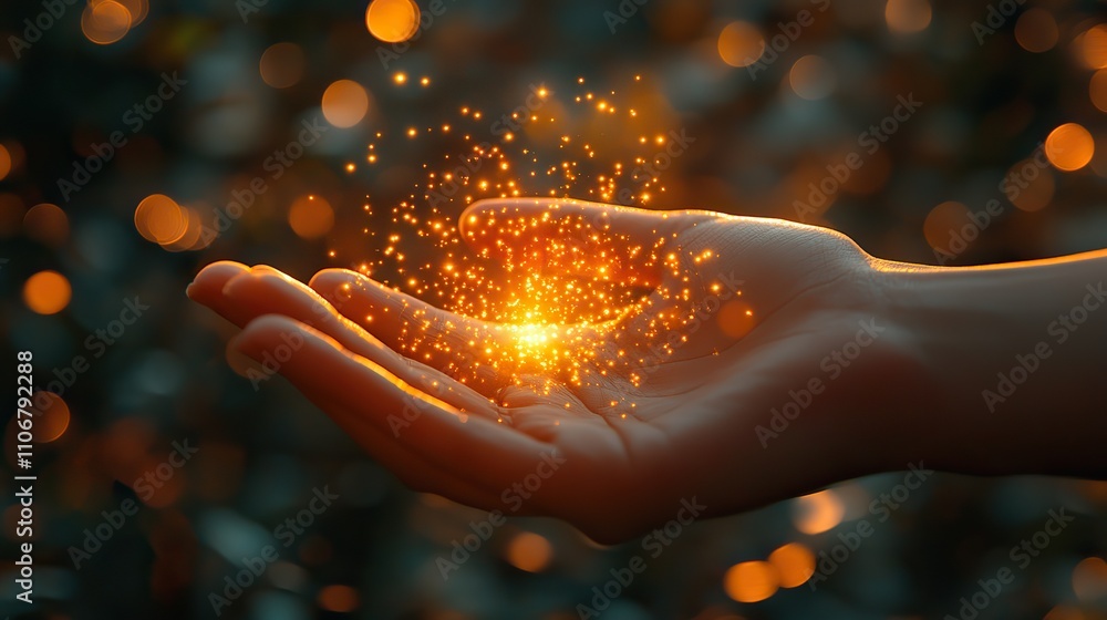 Poster a close-up of a hand holding a business card with a bokeh background, representing professionalism a