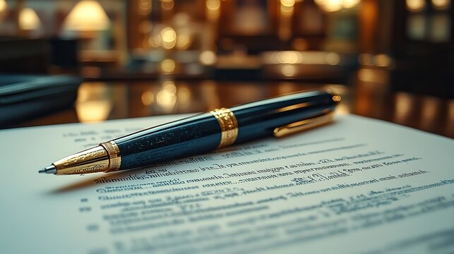 A close-up of a pen and paper on a desk, symbolizing a business contract template