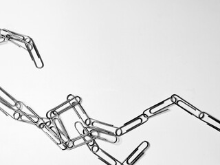 clips twisted on the white background