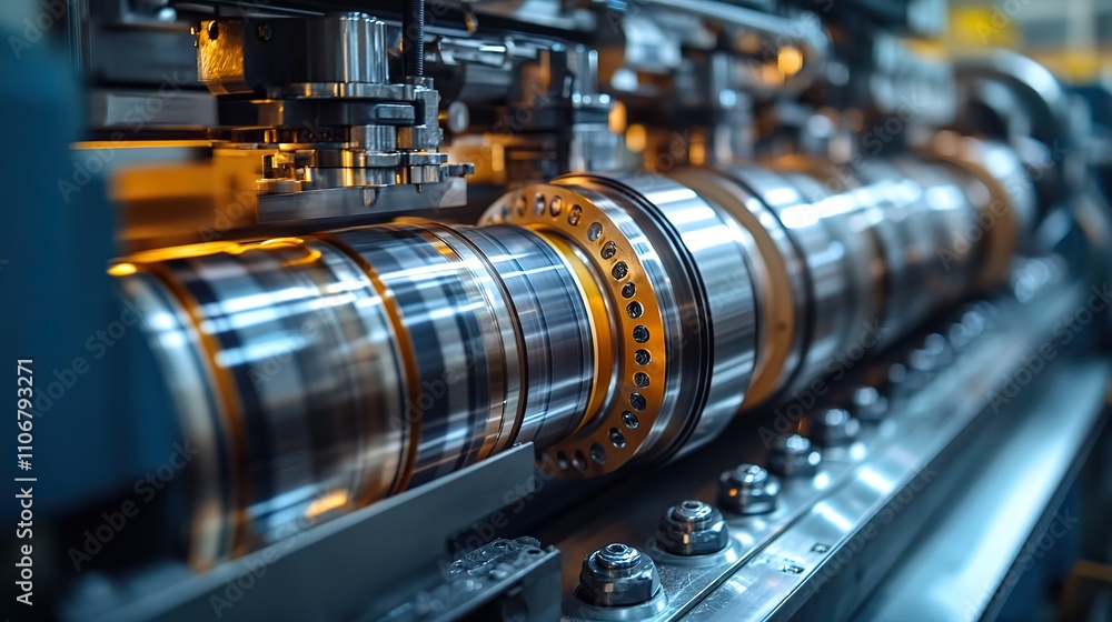 Poster a close-up of an offset printing machine emphasizes its importance in producing high-volume print ma