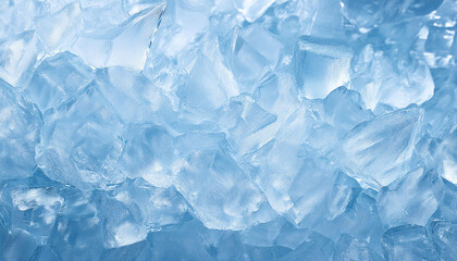 Ice texture crystal, blue tones background. Textured cold frosty surface of ice.
