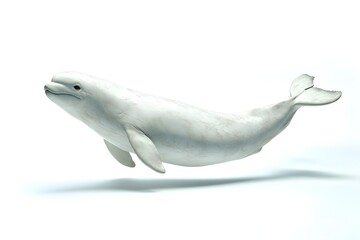 Obraz premium beluga whale isolated on white background.