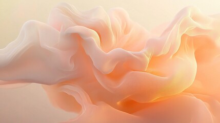 Fototapeta premium White and peach abstract floral texture in soft tones.