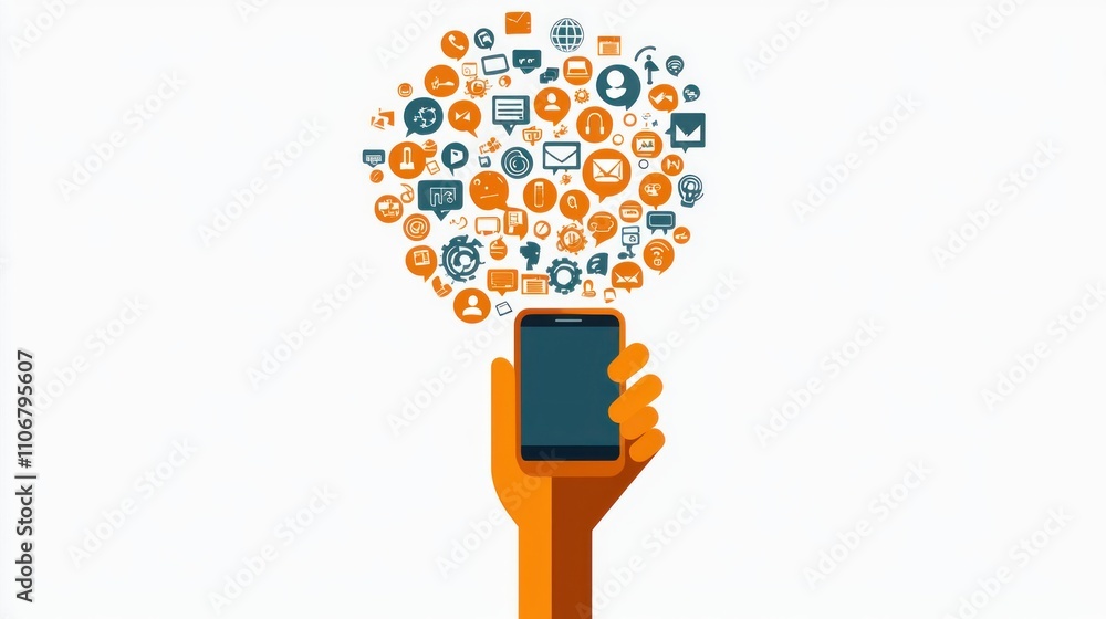 Aufkleber innovative technology event mobile communication insights digital space infographic visuals modern p