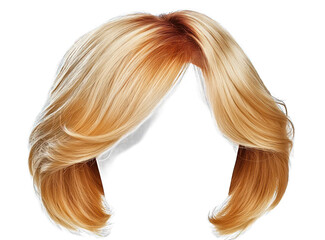 Modern and stylish blond hair wig for men, high-quality isolated on white.