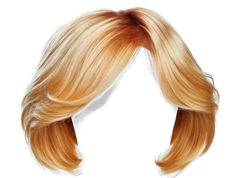 Modern and stylish blond hair wig for men, high-quality isolated on white.