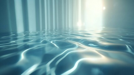 Obraz premium Gentle Ripples in Blue Water Under Soft Light