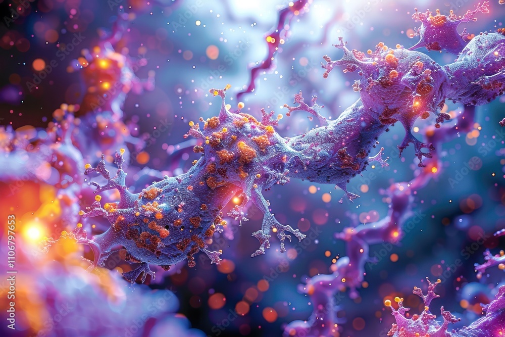 Poster signal transduction: an image depicting protein structures involved in signal transduction pathways,