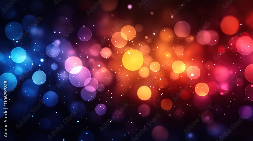 Poster a colorful abstract design features circles of various sizes against a dark background