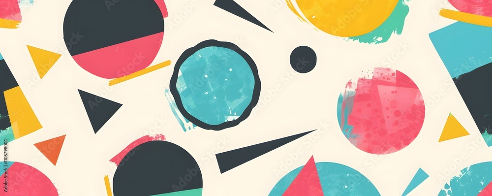 Aufkleber abstract geometric shapes colorful pattern design