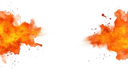 Obraz premium Fiery Orange Border: Isolated White Background