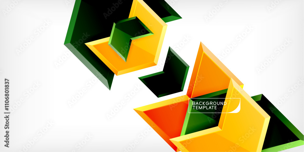 Aufkleber vector 3d arrow techno design template