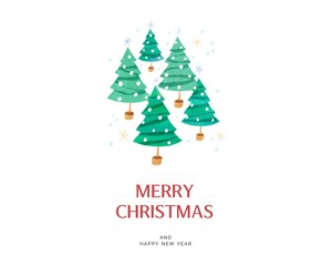 christmas card with christmas tree