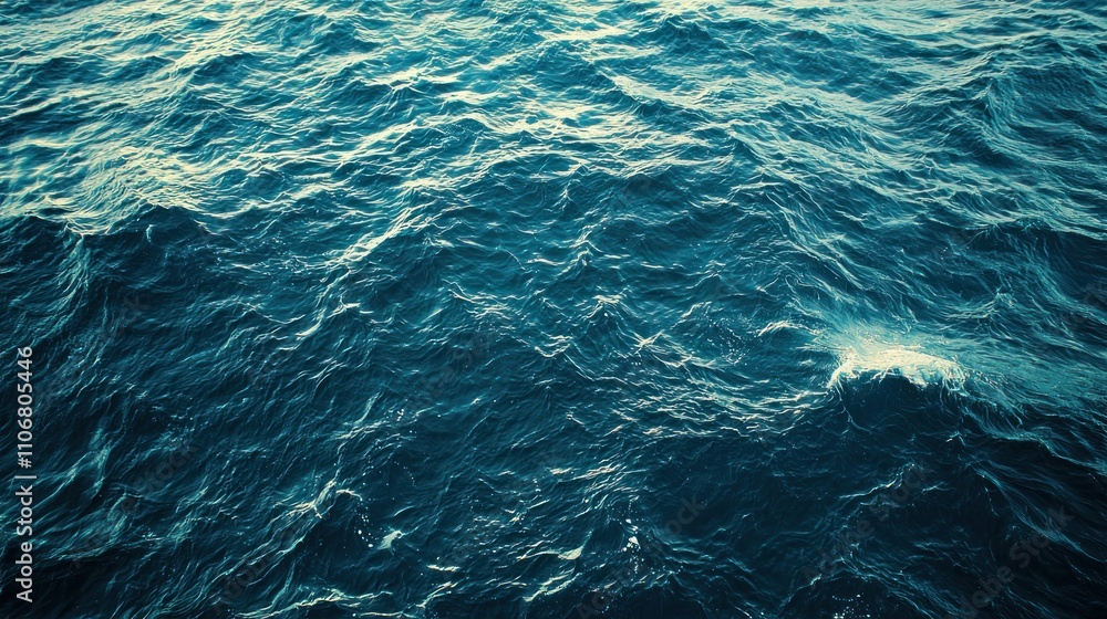 Aufkleber a top-down view of the vast ocean, with waves and ripples creating abstract patterns