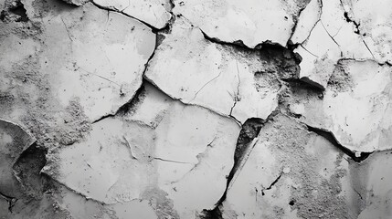 Naklejka premium Texture of an old worn out scratched the surface. Black and white grunge background, peeling paint. Empty space, free space