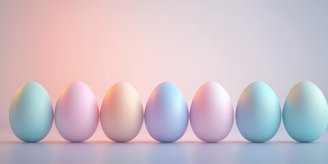 Pastel Easter Eggs in Soft Spring Setting with Floral Accents