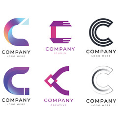Letter alphabet logo N design Corporate business brand company abstract logo design collection