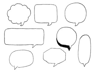 手描きあしらいセット ふきだし 鉛筆