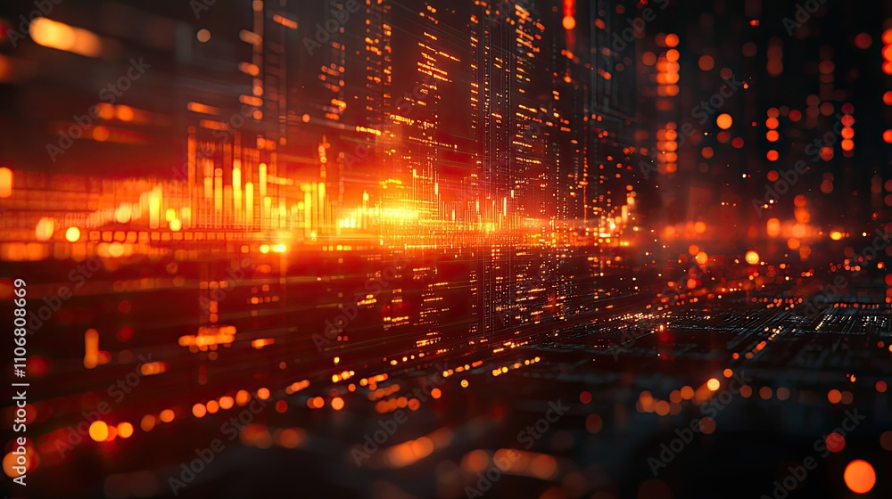 Poster a digital background featuring stock market graphs and financial charts, perfect for showcasing data