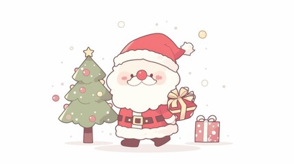 Kawaii Santa's Christmas Gift