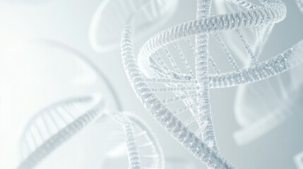Obraz premium A 3D rendering of DNA strands, with a clean, white background