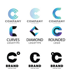Letter alphabet logo N design Corporate business brand company abstract logo design collection
