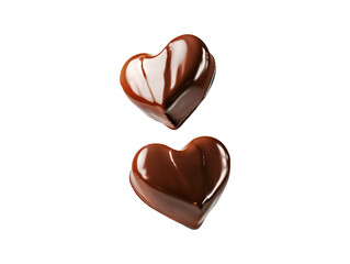 Heart shaped chocolate isolated on transparent background, generative ai,  