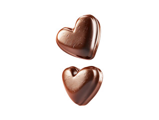 Heart shaped chocolate isolated on transparent background, generative ai,  