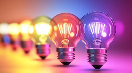 Colorful Smart LED Bulbs on a Vibrant Background