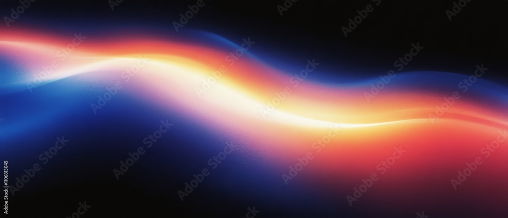 Poster vibrant multicolored gradient abstract design with dark background and flowing curves