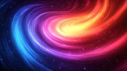 Fototapeta premium A vibrant swirling galaxy with bright red, yellow, blue and pink hues
