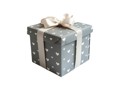 Gift box isolated on transparent background, generative ai	