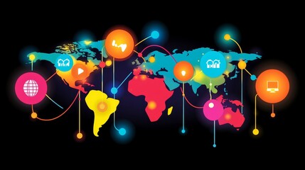 Obraz premium A World Map Depicting Global Connectivity and Interdependence