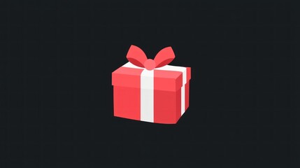 Obraz premium Gift icon with a minimalist design of a present box, perfect for digital use