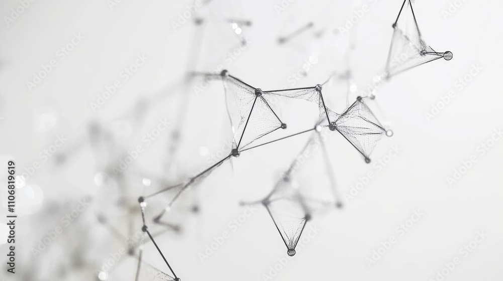 Poster abstract geometric structure of interconnected lines and points