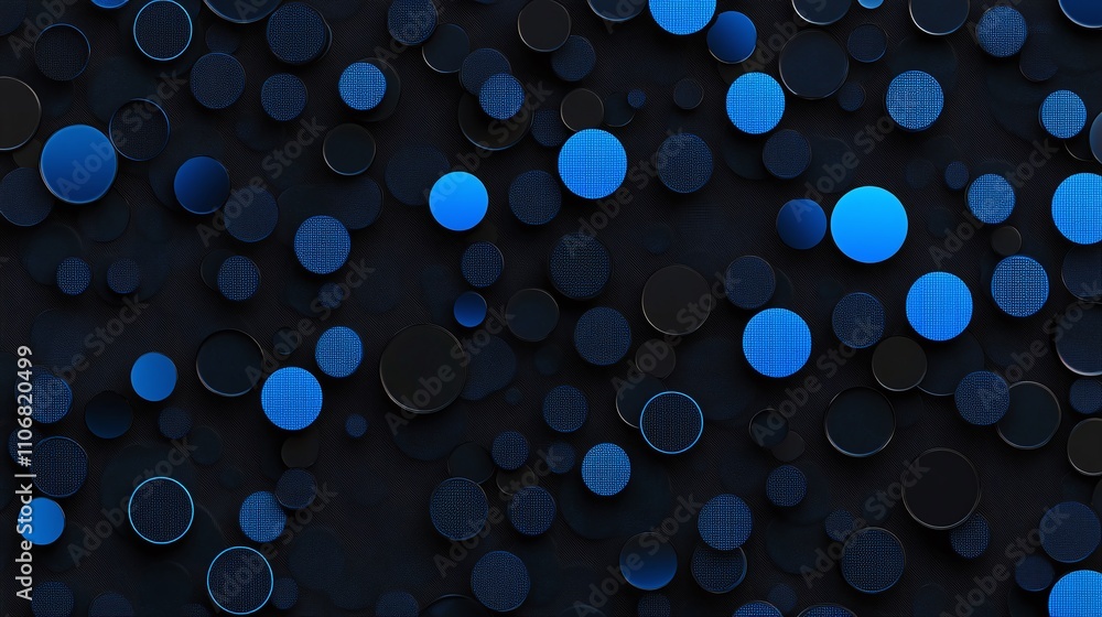 Poster colorful circles on dark background creating a modern artistic composition for background or texture