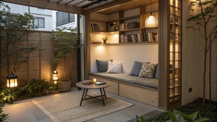 A peaceful nook illuminated by adjustable lights offering a sanctuary away from daily distractions.