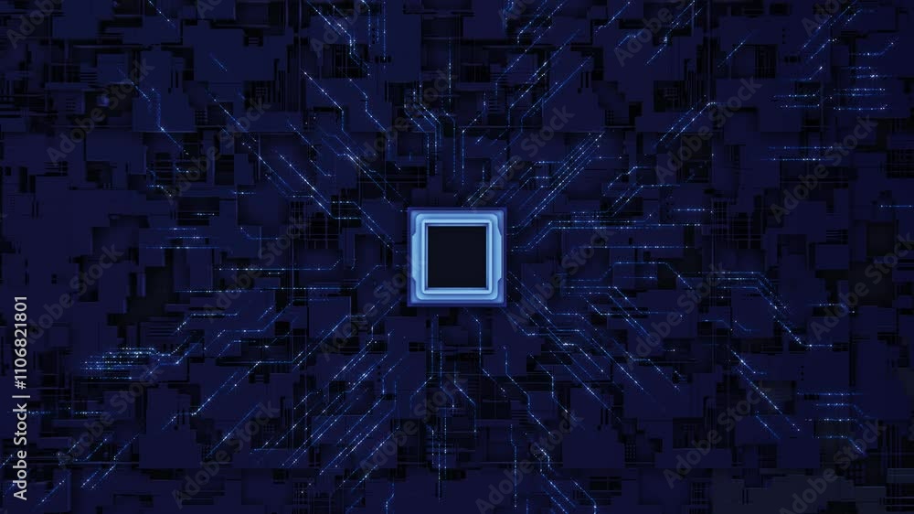Poster futuristic circuit board lines, futuristic technology concept. artificial intelligence, data transfe