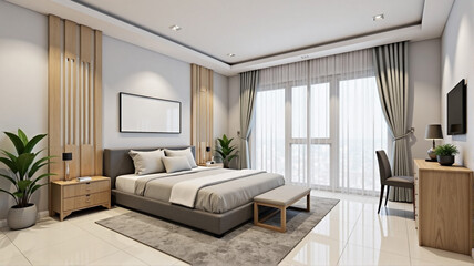 modern living room with fireplace